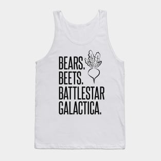 Bears Beets Battlestar Galactica Tank Top